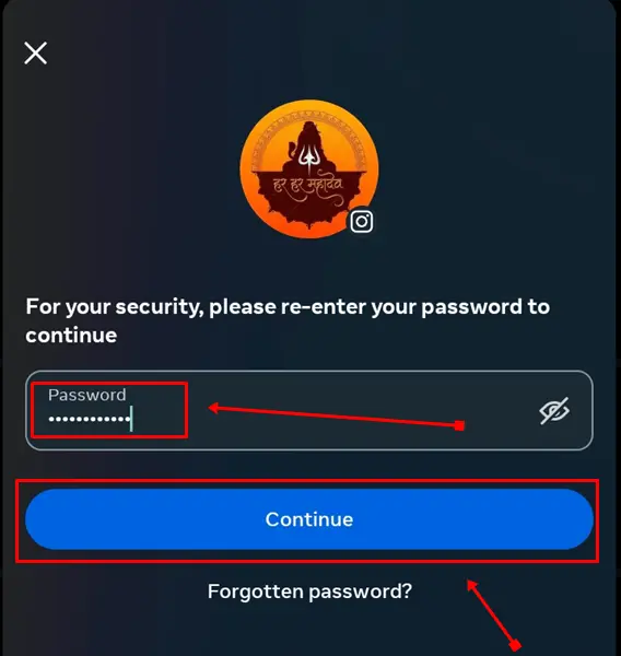 Enter Password for confirmation